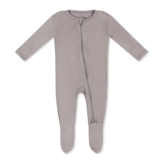 Gray Zip Bamboo Footie