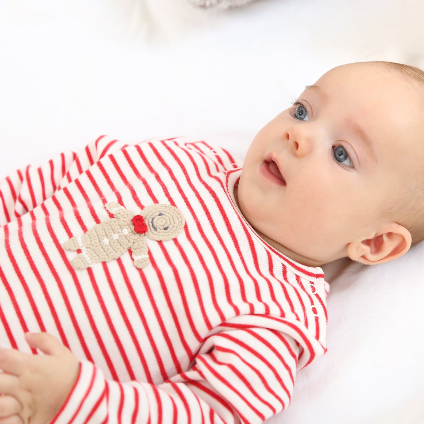 Gingerbread Man Red Striped Romper