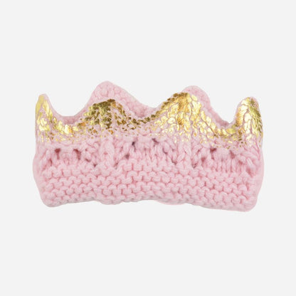 Pink & Gold Hand-Knit Crown