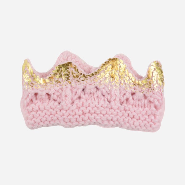 Pink & Gold Hand-Knit Crown