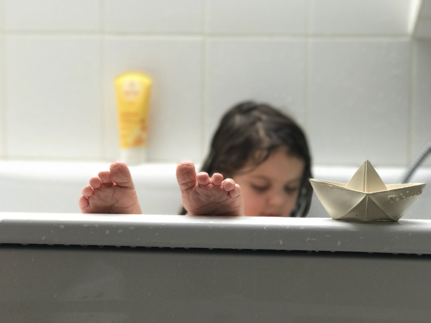 White Origami Boat Toy