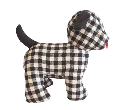 Musical Black Checkered Puppy Toy