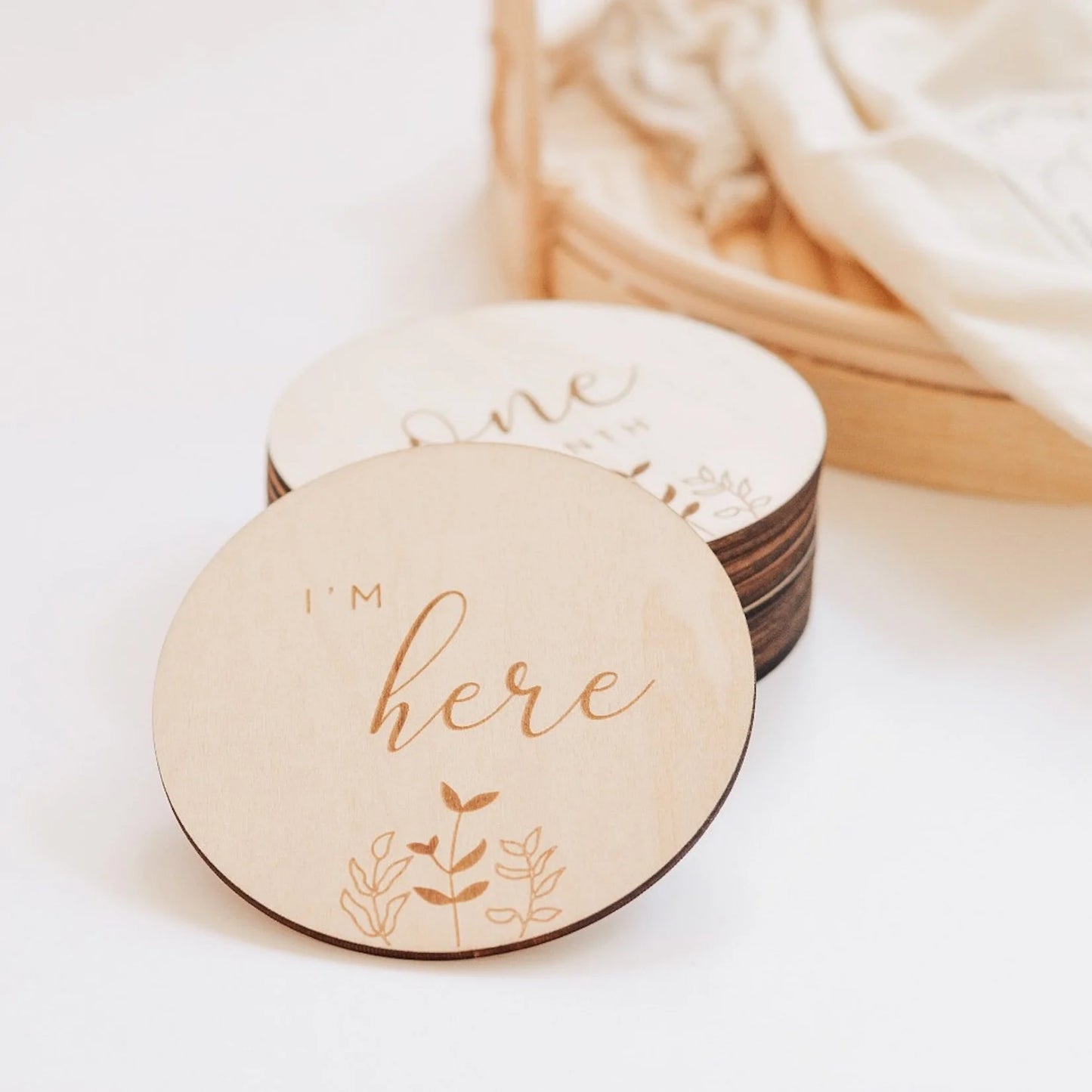 Floral Milestone Wooden Cards