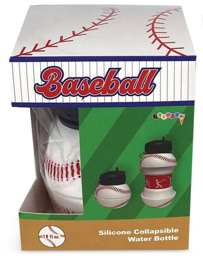 Kids Collapsible Baseball Silicone Water Bottle