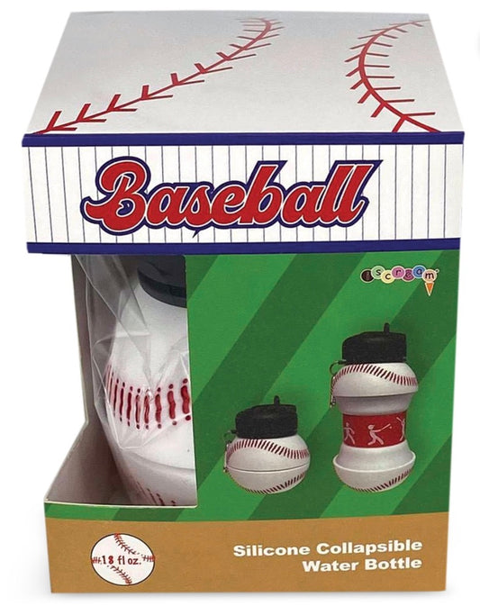 Kids Collapsible Baseball Silicone Water Bottle