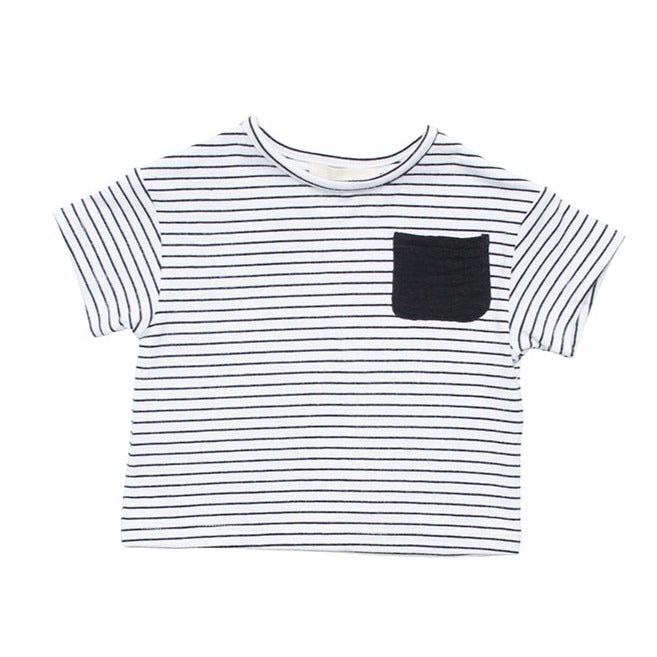 Black Bamboo Striped Tee