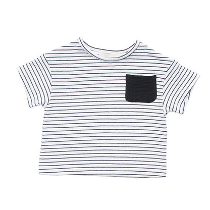Black Bamboo Striped Tee