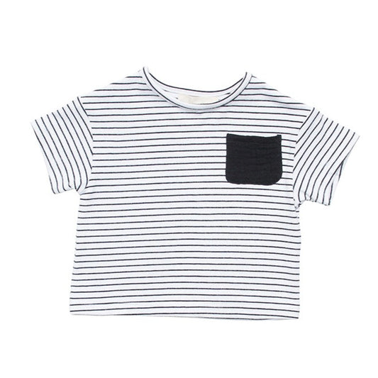 Black Bamboo Striped Tee