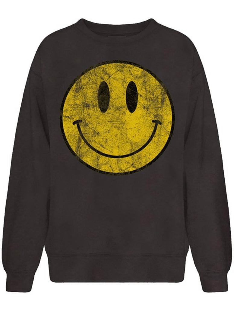 Black Happy Face Sweater