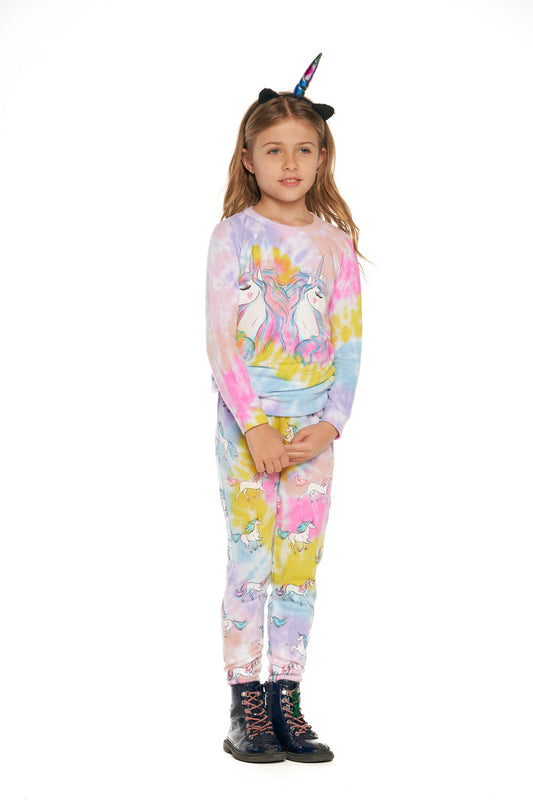 Tie Dye Reflected Unicorn Hacci Sweatshirt