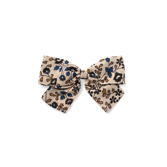 Blue Floral Big Bow Hair Clip