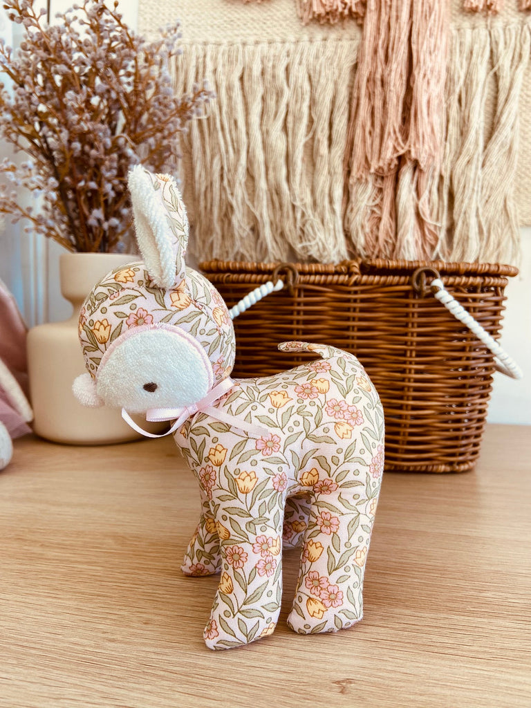 Blossom Lily Pink Baby Deer Rattle