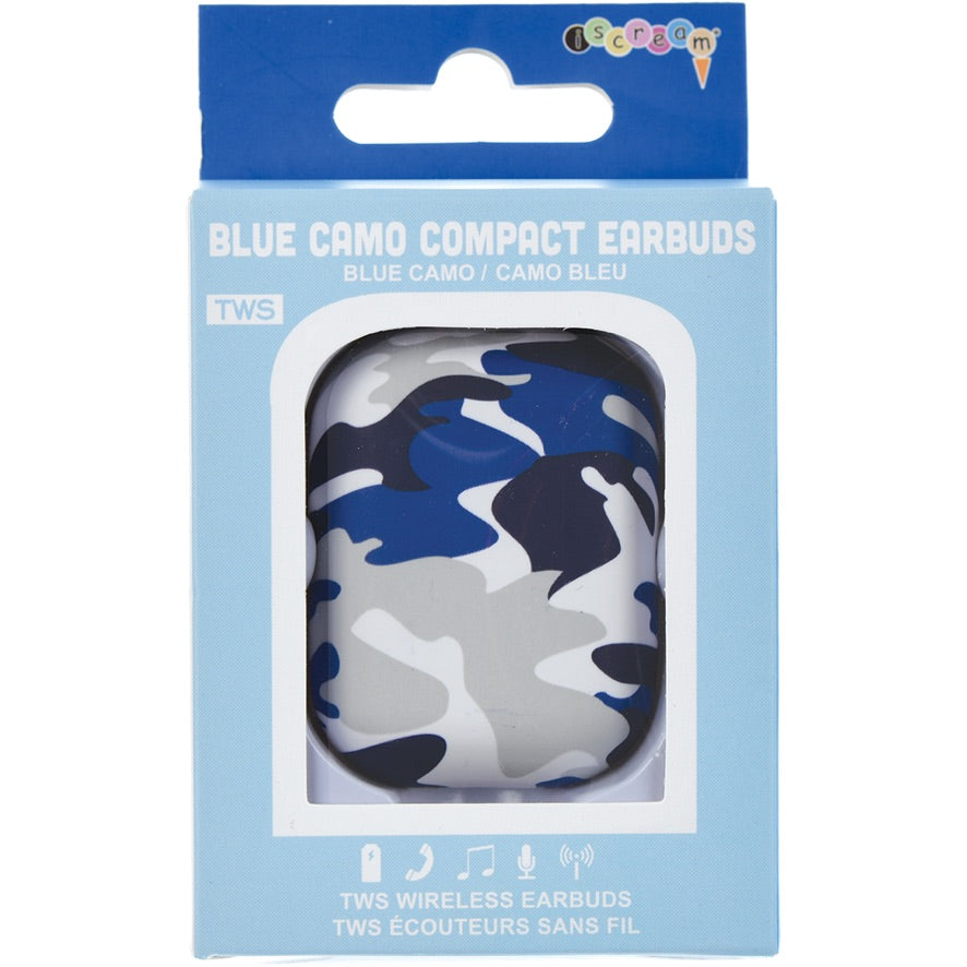 Blue Camo Compact Earbuds