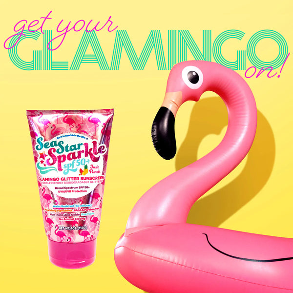 Pink Flamingo Glitter Sunscreen