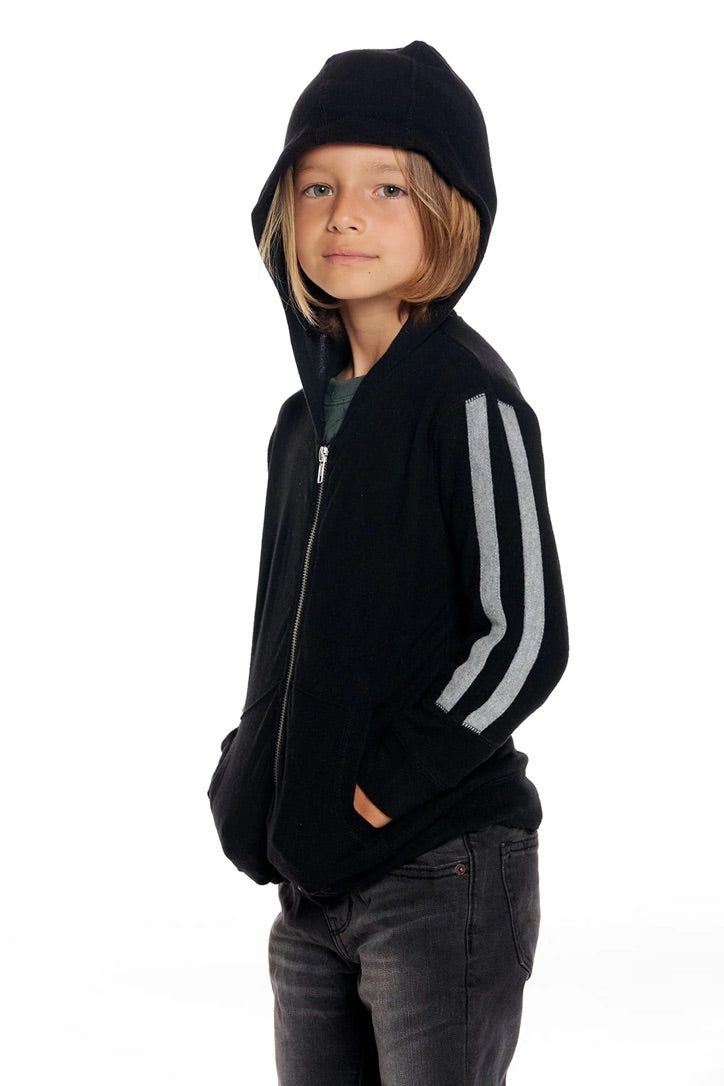 Black Zip Hacci Hoodie