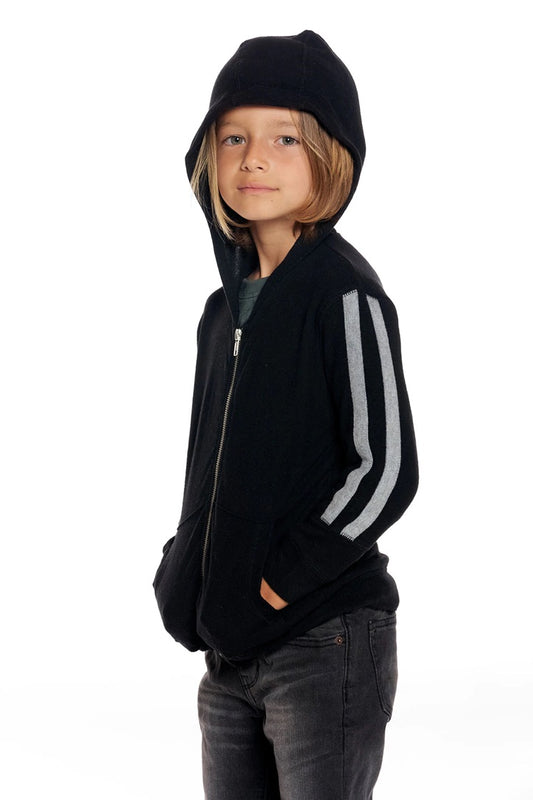 Black Zip Hacci Hoodie
