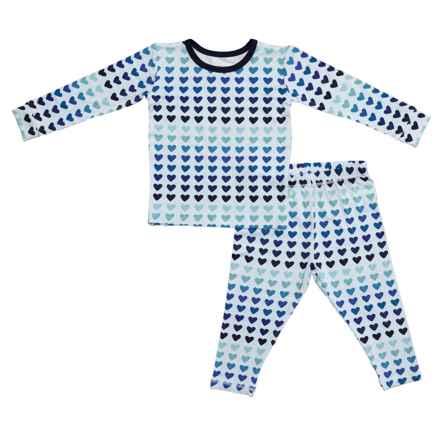 Ombré Blue Hearts Pajama Set