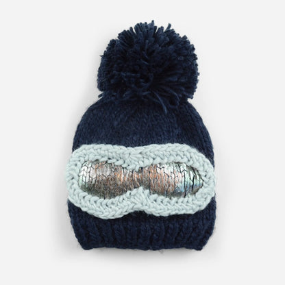 Navy Ski Goggles Hat