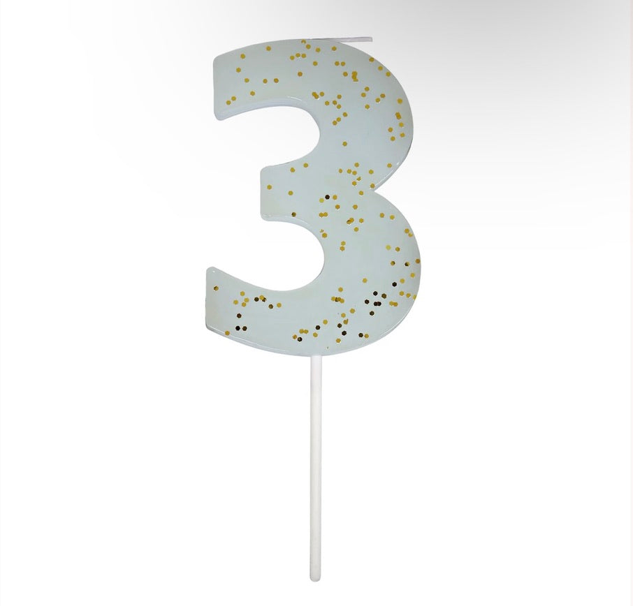 Number "Three" Candle