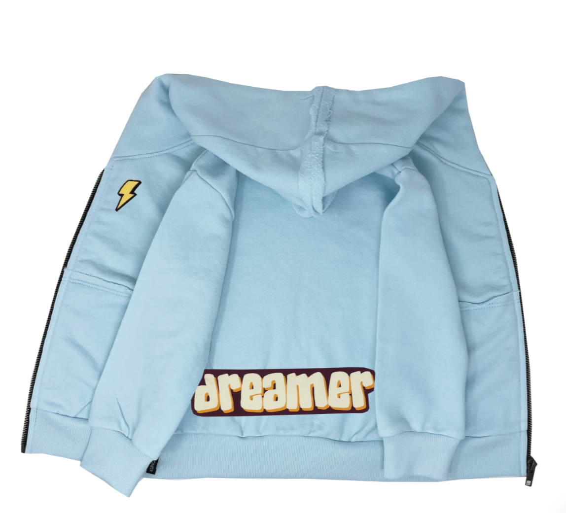 Baby Blue Dreamer Zip Hoodie