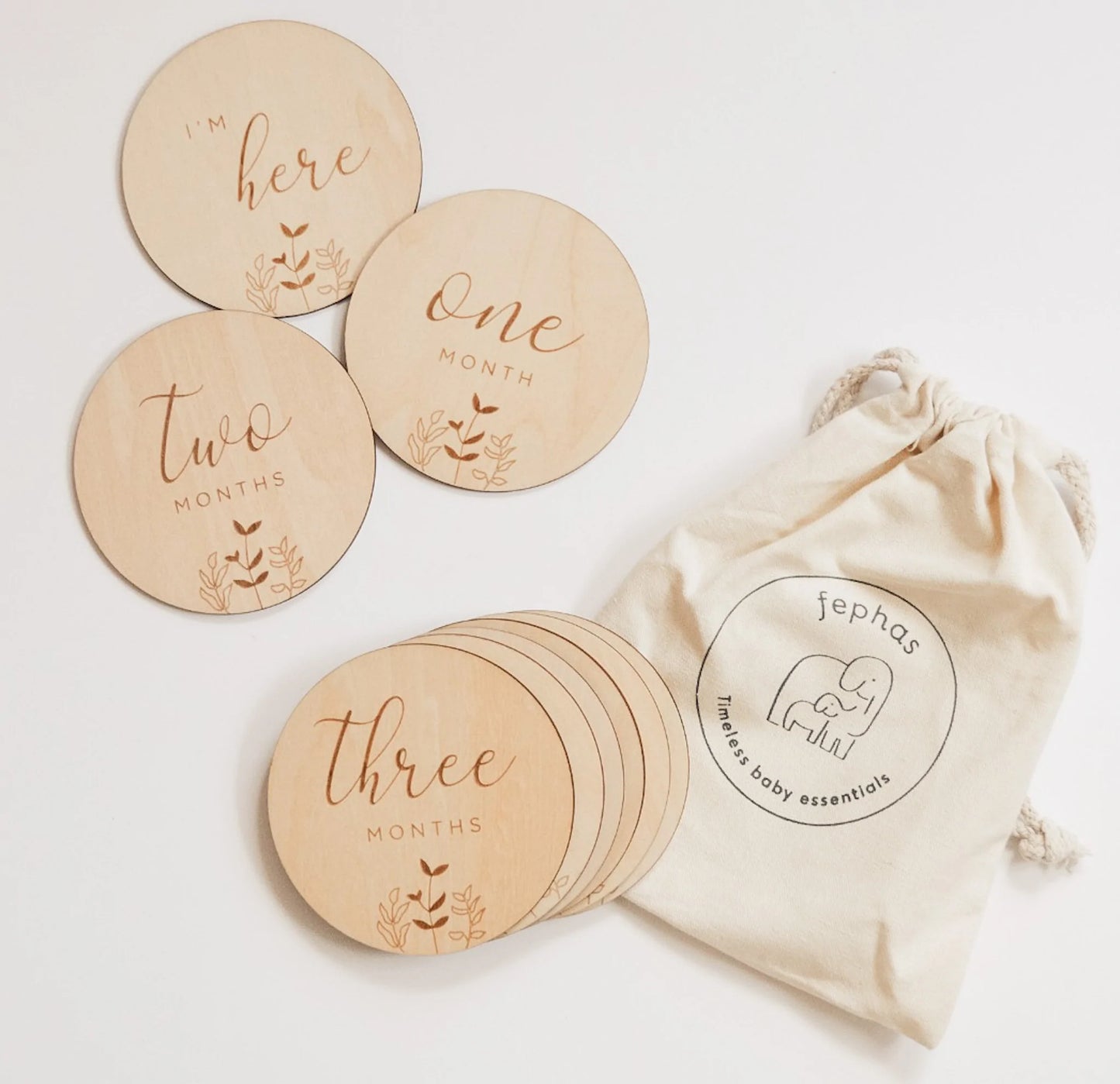 Floral Milestone Wooden Cards