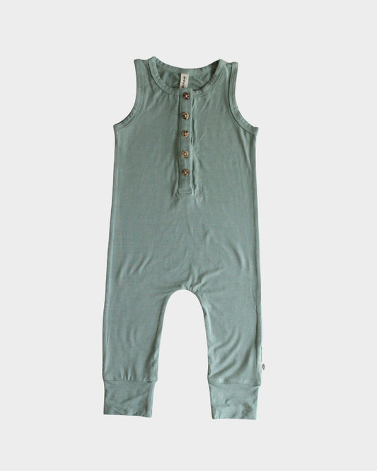 Seagreen Henley Tank Romper