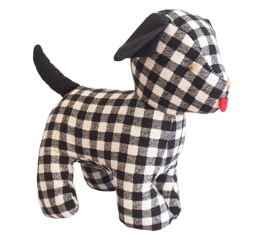 Musical Black Checkered Puppy Toy