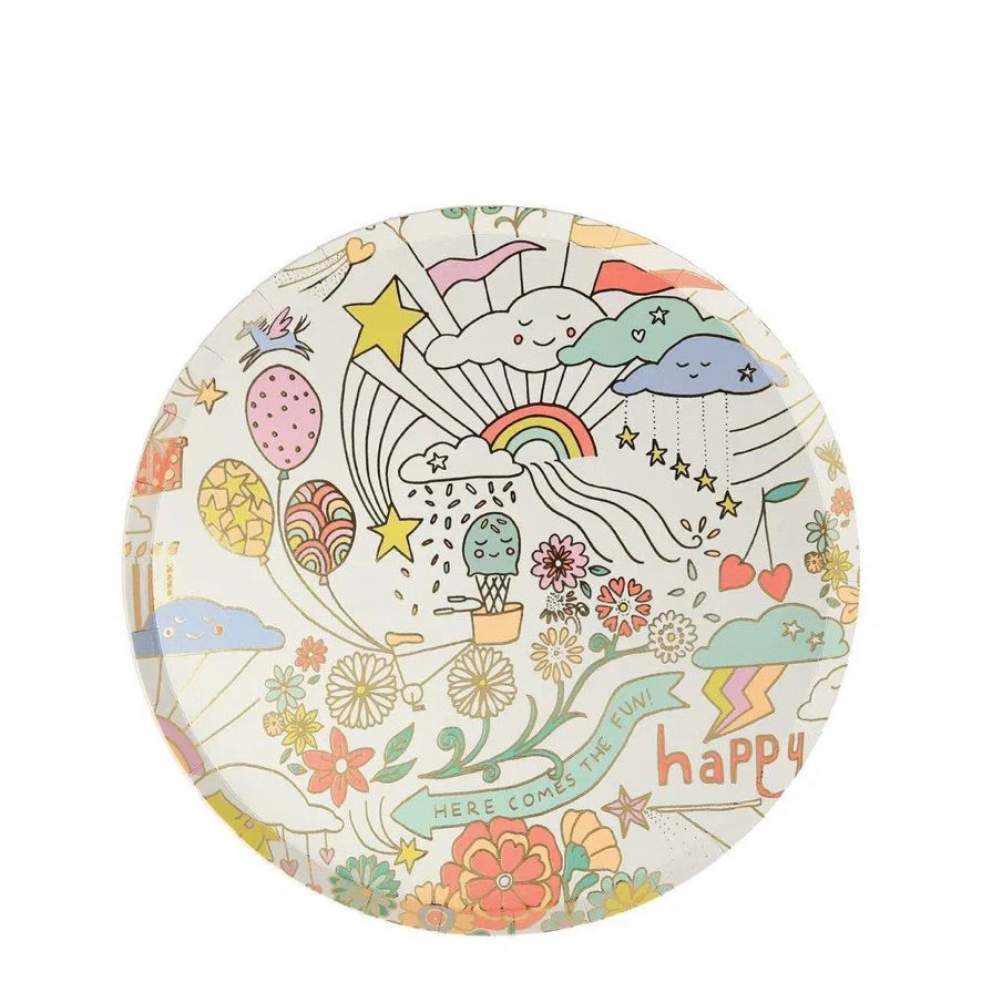 Happy Doodle Side Plates