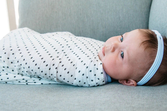 Polka Dot Muslin Gauze Organic Swaddle