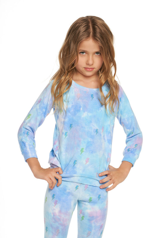 Tie Dye Bolts Hacci Sweatshirt