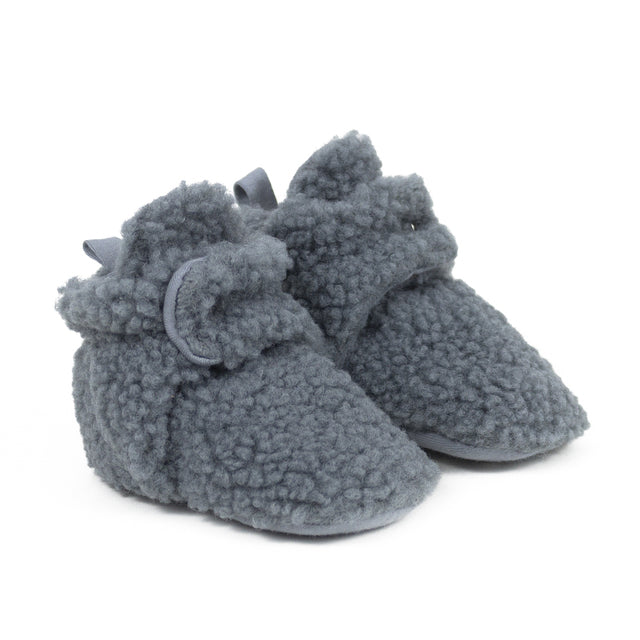 Gray Sherpa Snap Bootie