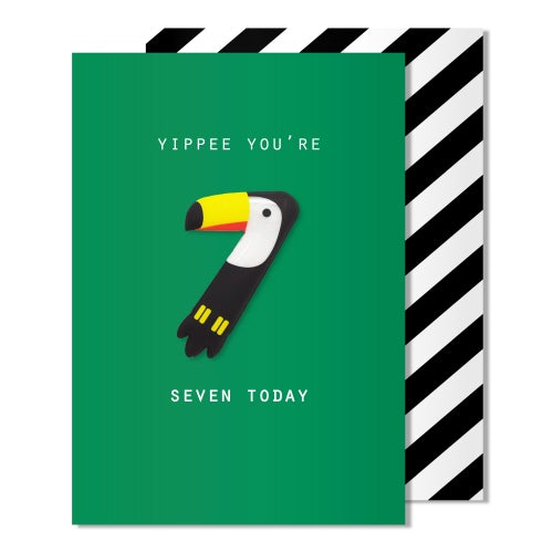 Removable Magnet 7 Birthday Card Parrot
