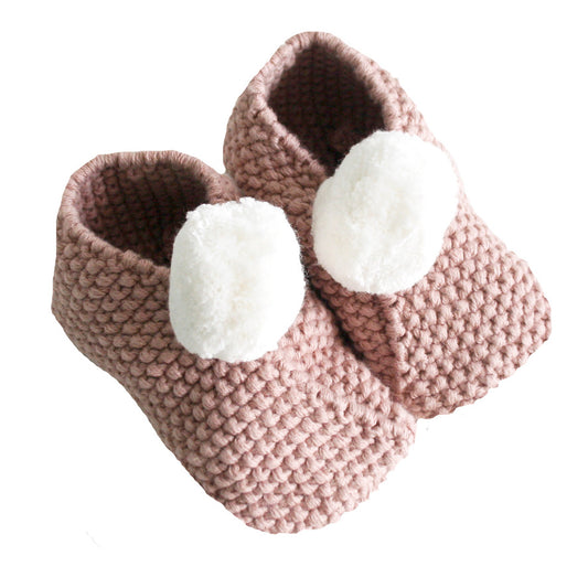 Pink Pom Pom Booties