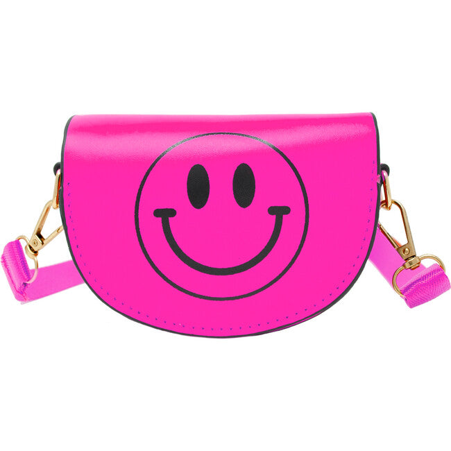 Neon Pink Happy Face Mini Bag