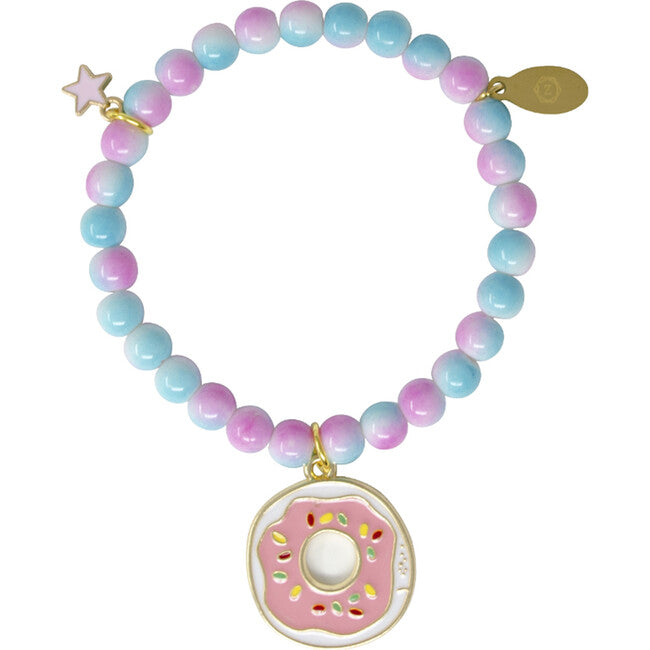 Pink & Blue Donut Charm Bracelet