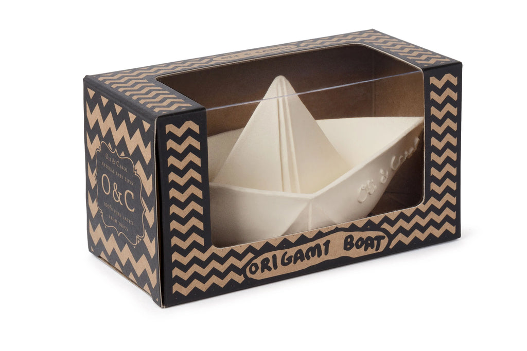 White Origami Boat Toy
