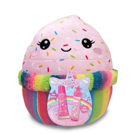 Rainbow Cupcake Huggie with Lip Balm Set