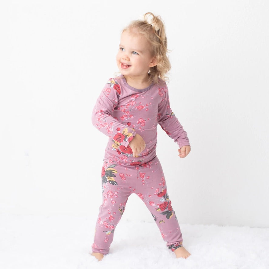 Mauve Cherry Blossom Pajama Set