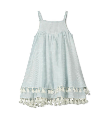 Stripped Blue Tassel Dress