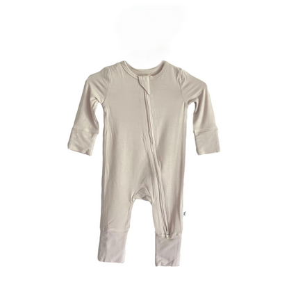 Almond Bamboo Zip Romper