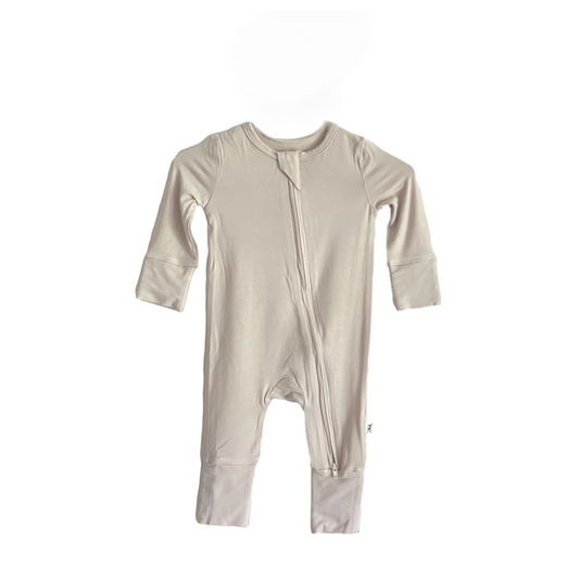 Almond Bamboo Zip Romper