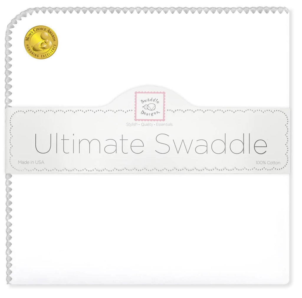Swaddle Blanket with Gray Trim