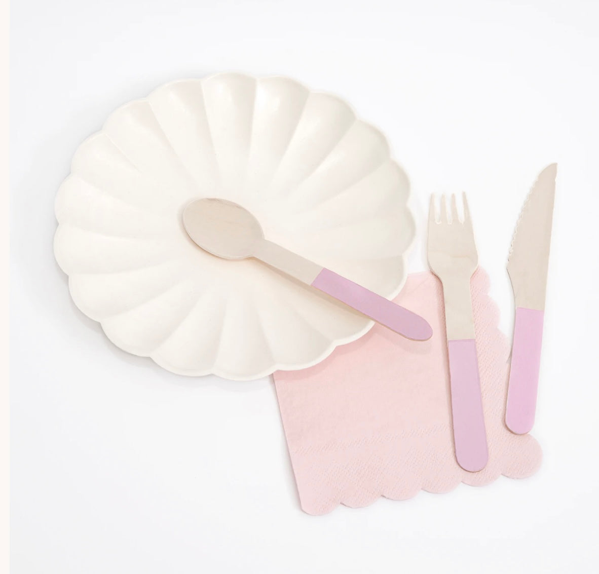 Pink Wooden Cutlery Set