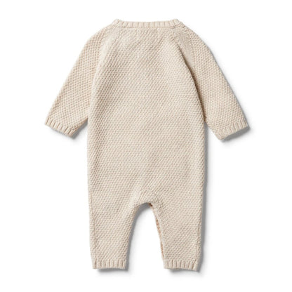 Oatmeal Melange Cable Knit Romper
