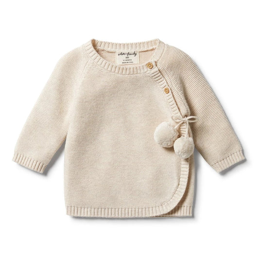 Oatmeal Melange Knitted Kimono Cardigan