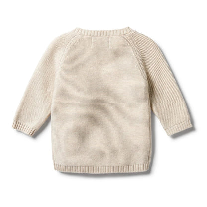Oatmeal Melange Knitted Kimono Cardigan