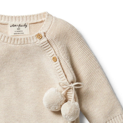 Oatmeal Melange Knitted Kimono Cardigan