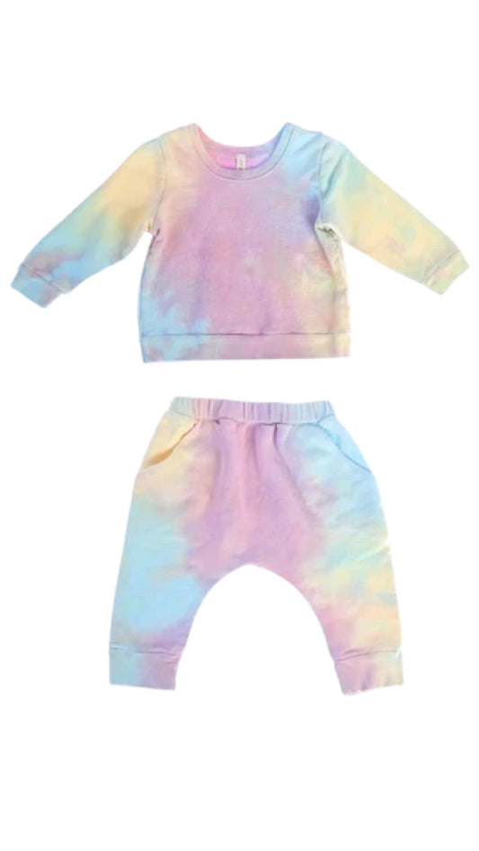 Unicorn Tie Dye Lightweight French Terry Sweat Set