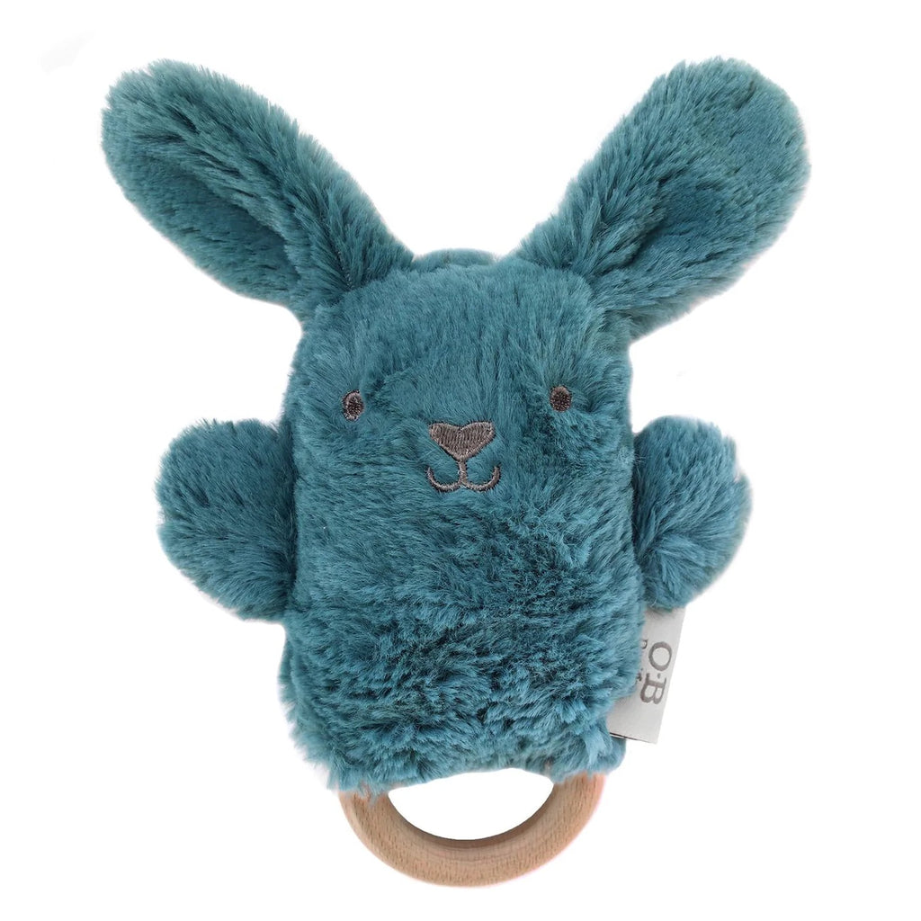Blue Banjo Bunny Soft Rattle Toy