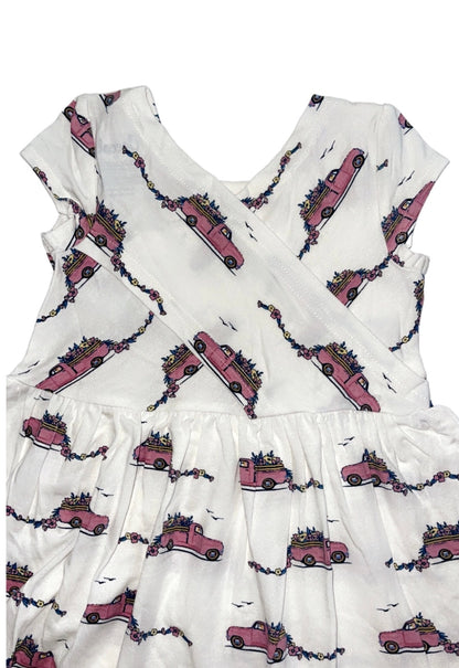 Pink Floral Truck Print Dress